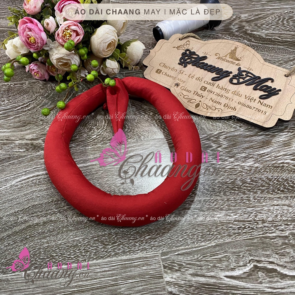 Mấn đội đầu vấn trơn có thể thu nhỏ cho bé phụ kiện áo dài đẹp