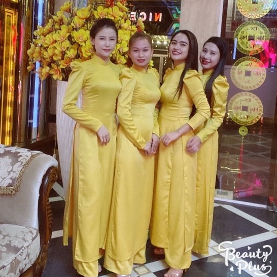 Áo dài lụa tay phồng CHAANG May sẵn áo dài thiết kế tay bồng đẹp, sang trọng