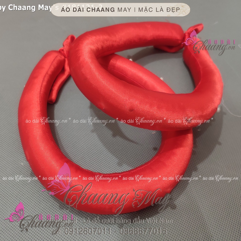 Mấn đội đầu vấn trơn có thể thu nhỏ cho bé phụ kiện áo dài đẹp