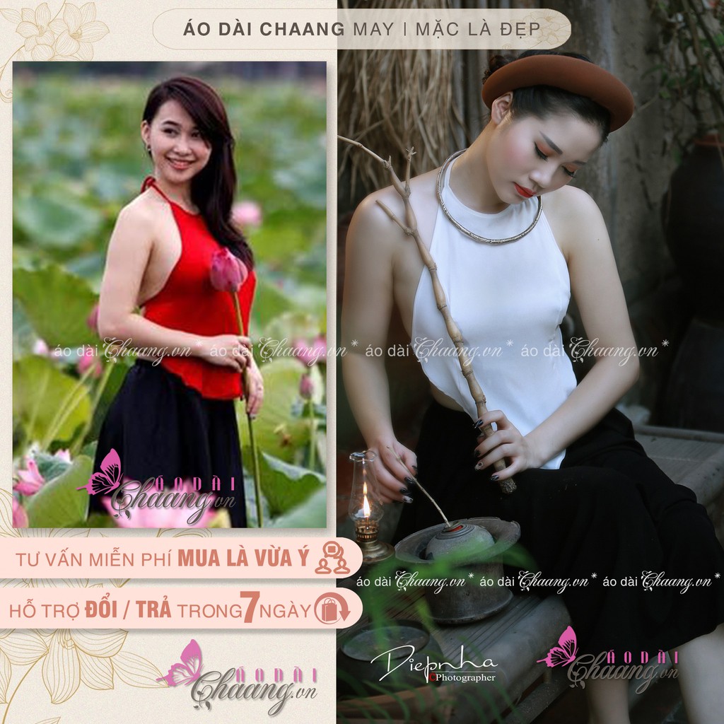 Áo Yếm Chụp Sen Truyền Thống May Sẵn Yếm Mảnh Lụa Đẹp Màu Xanh Rêu ADC202