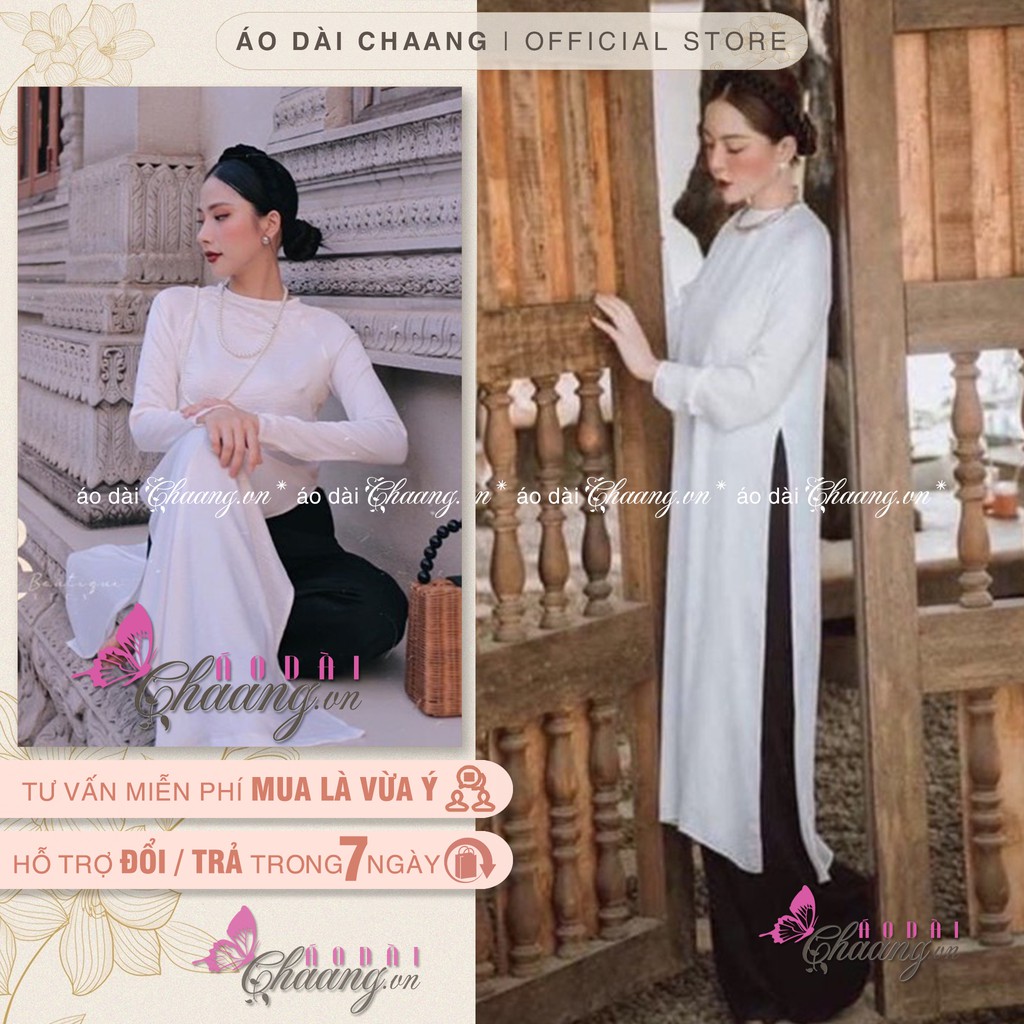 Áo dài cách tân nữ may sẵn áo dài cổ tròn tay lỡ dáng xưa feather che khuyết điểm đẹp