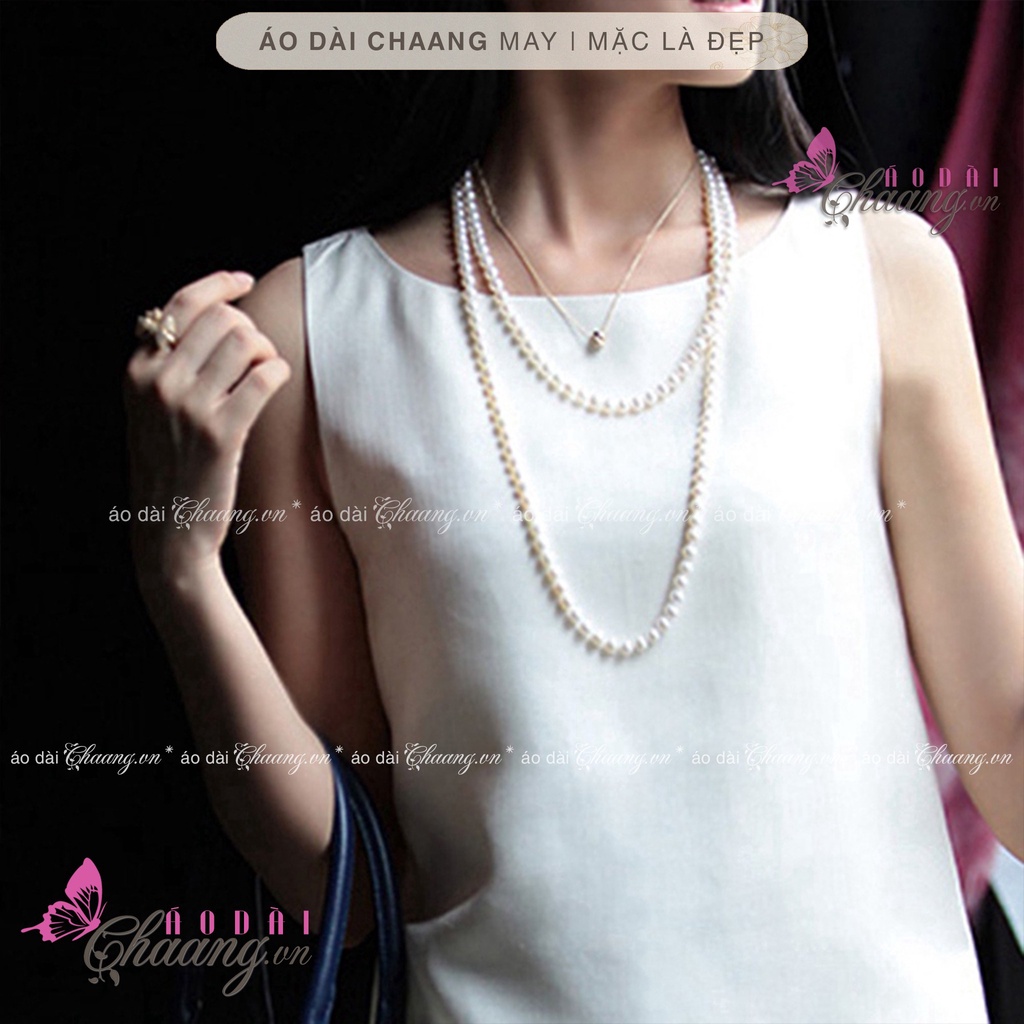 Dây chuyền ngọc trai nhân tạo CHAANG May sẵn Vòng ngọc trai diện đẹp cùng áo dài truyền thống