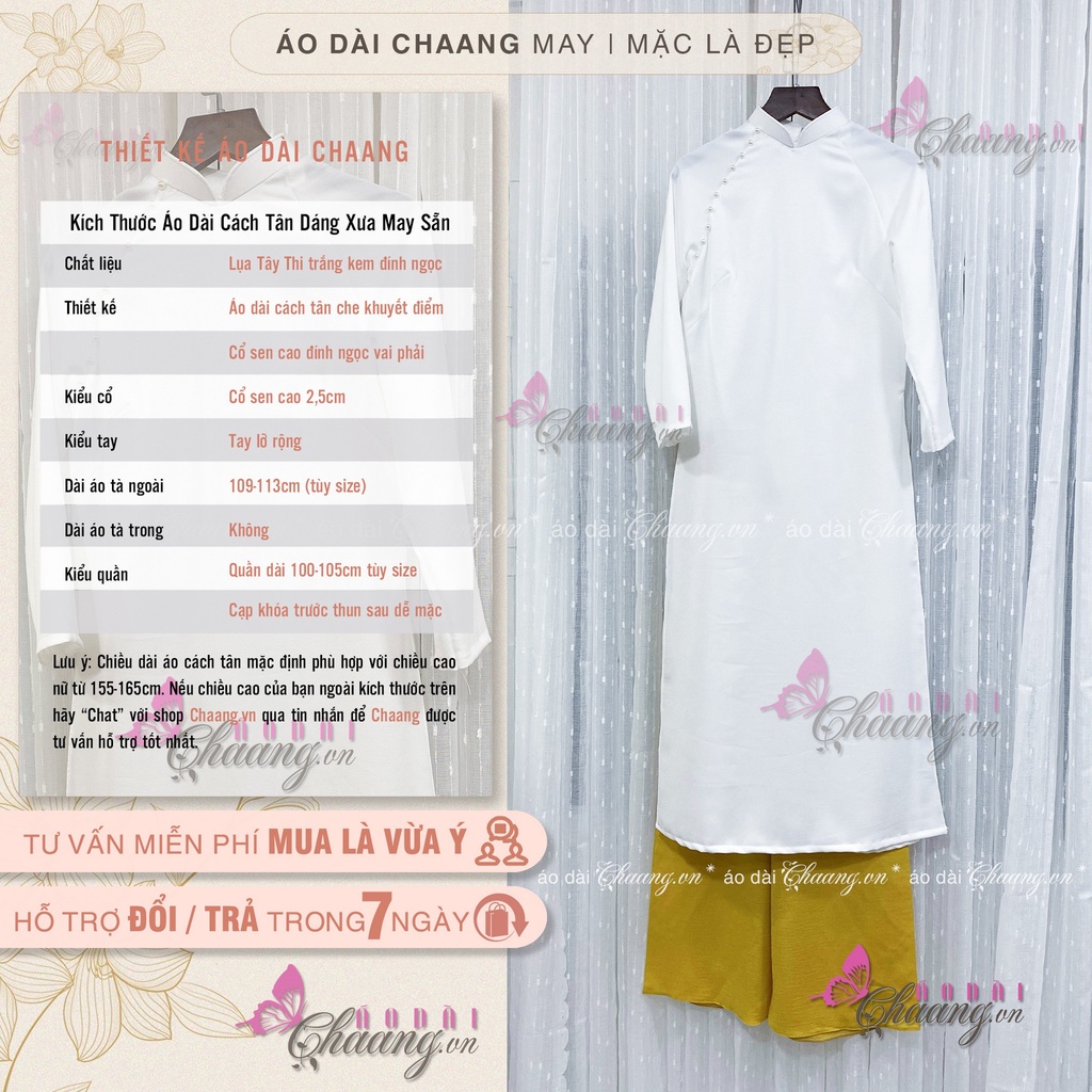 Áo Dài Truyền Thống Cách Tân Nữ Dáng Suông Xưa Xuông Rộng Dễ Mặc Che Khuyết Điểm Chụp Hình Lễ Tết Đẹp