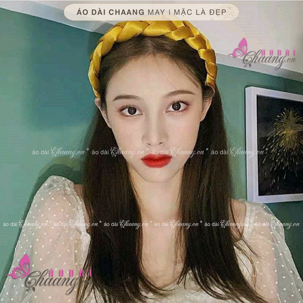Băng đô vải bờm cài tóc tết điểm ngọc phụ kiện áo dài cách tân truyền thống đẹp