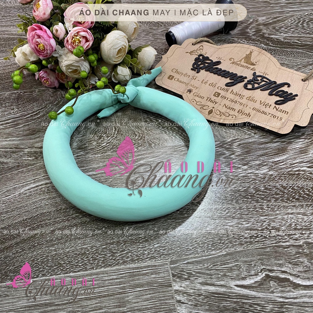 Mấn đội đầu vấn trơn có thể thu nhỏ cho bé phụ kiện áo dài đẹp