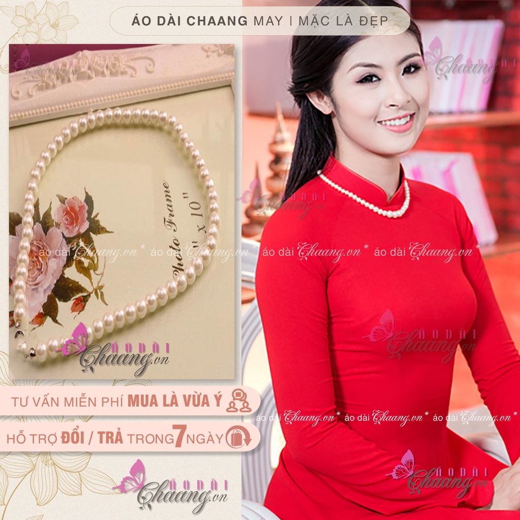 Dây chuyền ngọc trai nhân tạo CHAANG May sẵn Vòng ngọc trai diện đẹp cùng áo dài truyền thống