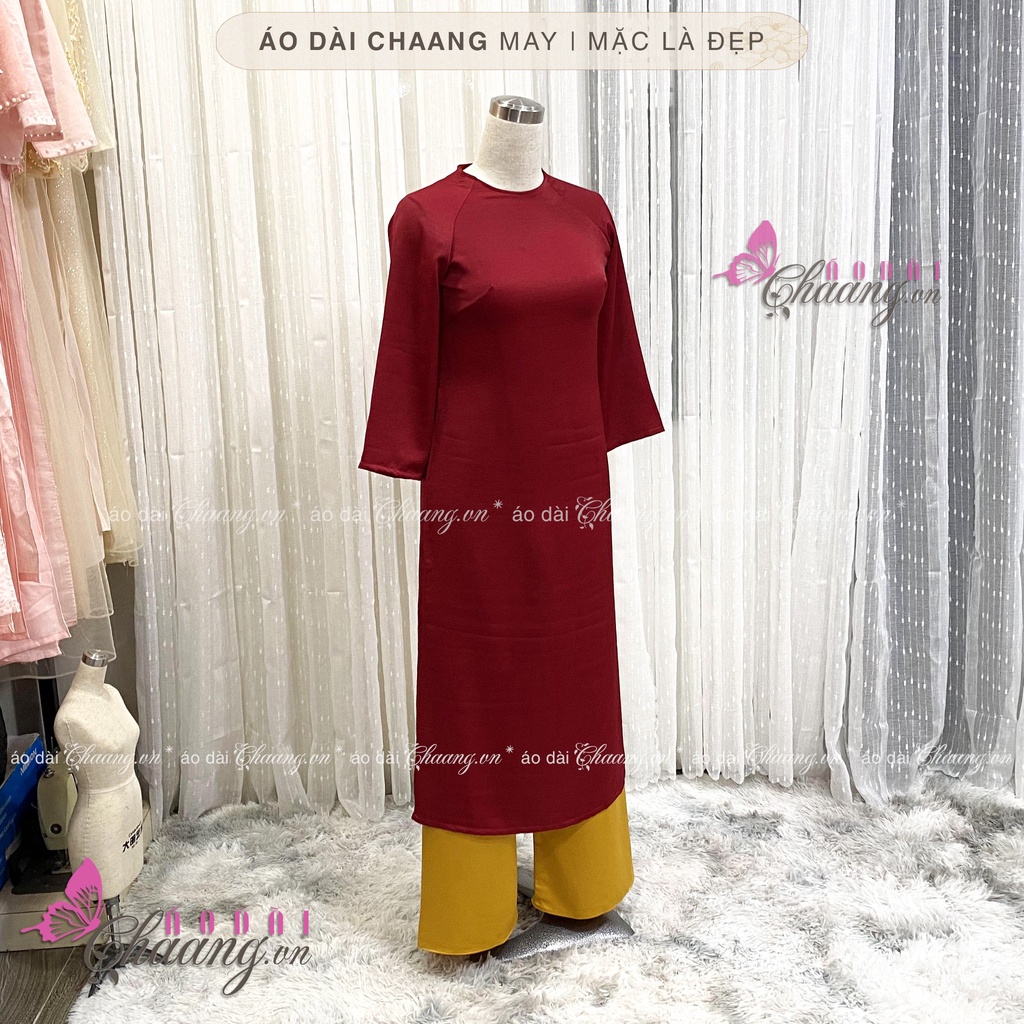 Áo dài cách tân nữ dáng xuông xưa Chaang may sẵn lụa suông chụp hình dự tiệc lễ tết Đẹp ADC076