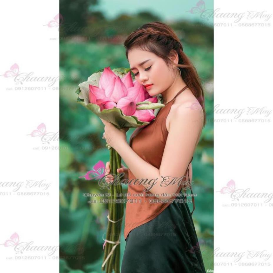 Áo yếm các màu chụp sen CHAANG may sẵn kiểu yếm mảnh truyền thống dân tộc kết hợp váy đụp đẹp ADC205