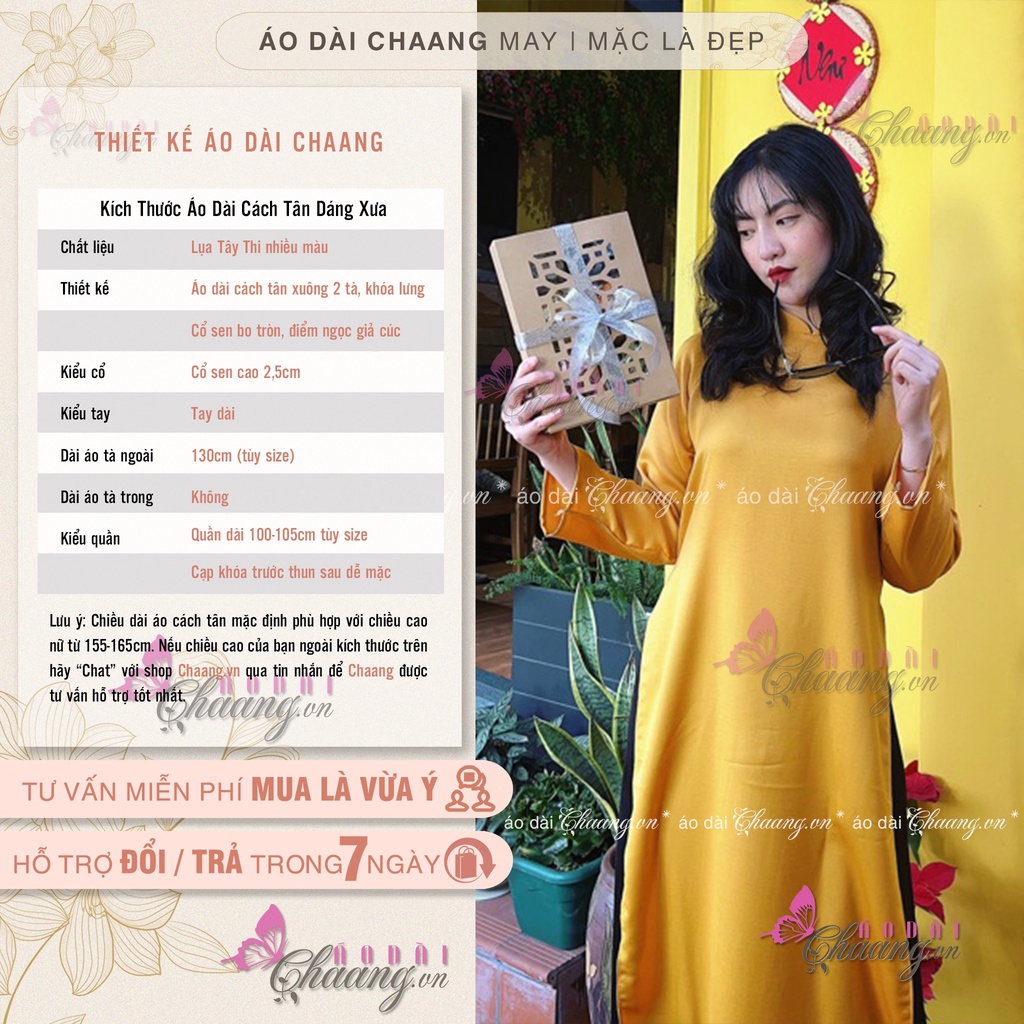 Áo Dài Truyền Thống Cách Tân Nữ Dáng Suông Xưa Xuông Rộng Dễ Mặc Che Khuyết Điểm Chụp Hình Lễ Tết Đẹp