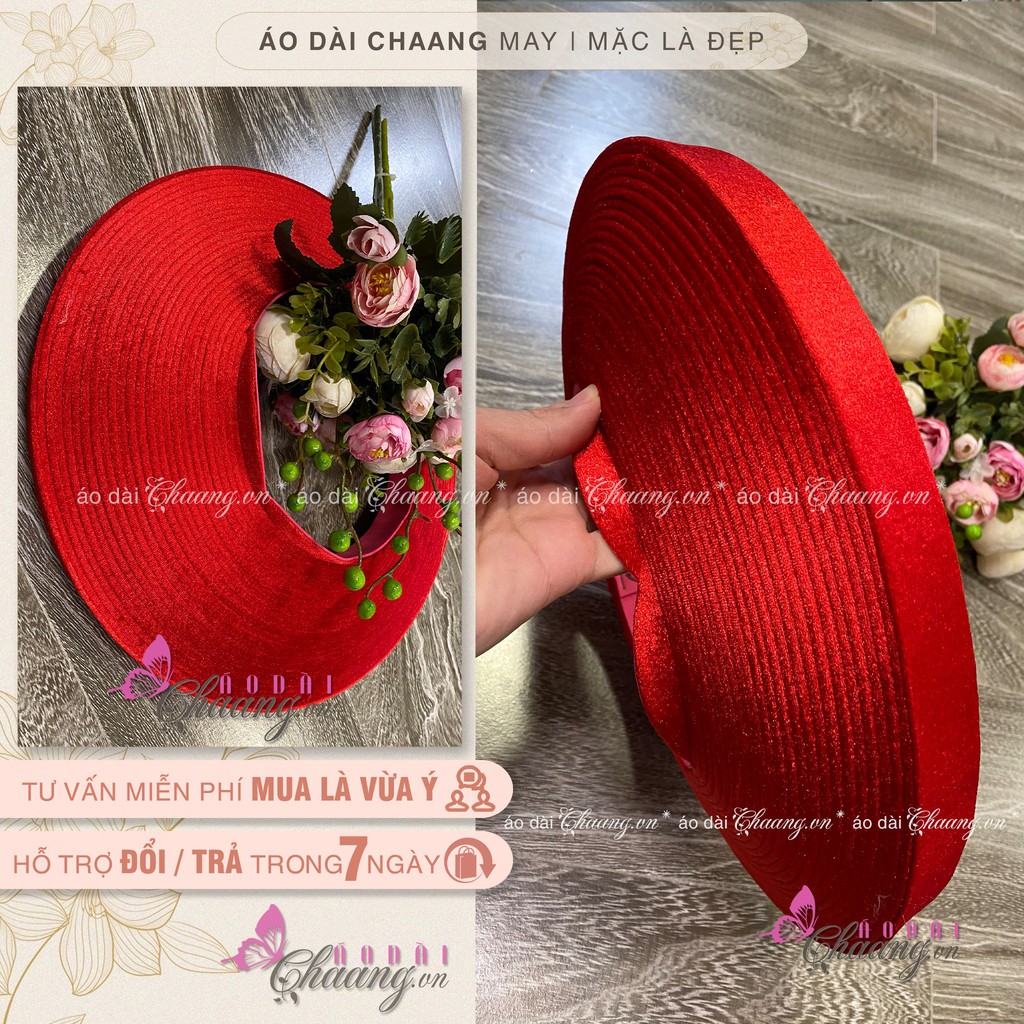 Khăn xếp nhung đội đầu mấn đóng áo dài cô dâu loại 30 tầng đẹp