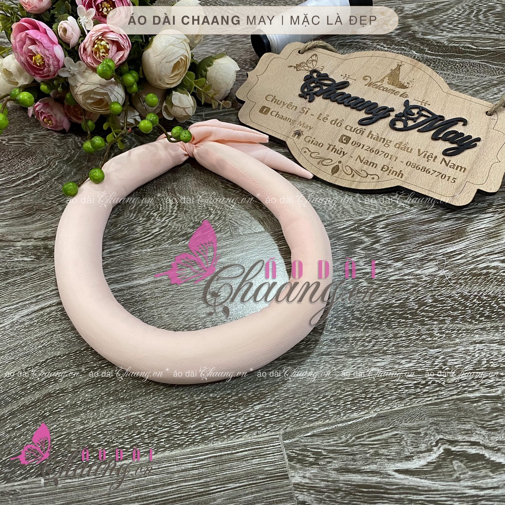 Mấn đội đầu vấn trơn có thể thu nhỏ cho bé phụ kiện áo dài đẹp