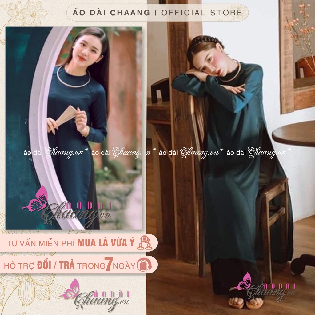 Áo dài cách tân nữ may sẵn áo dài cổ tròn tay lỡ dáng xưa feather che khuyết điểm đẹp