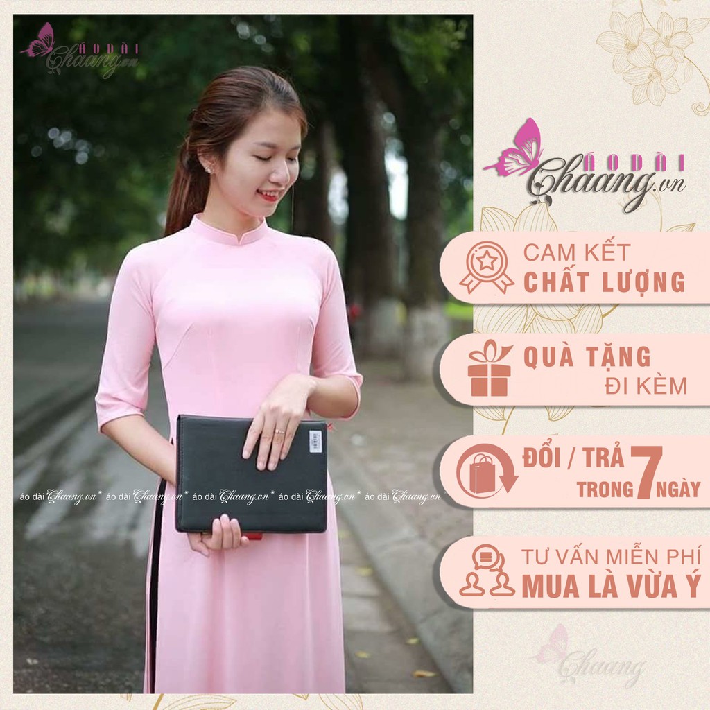Áo dài hồng đẹp Chaang May sẵn áo truyền thống nữ sinh, vải lụa tằm đẹp