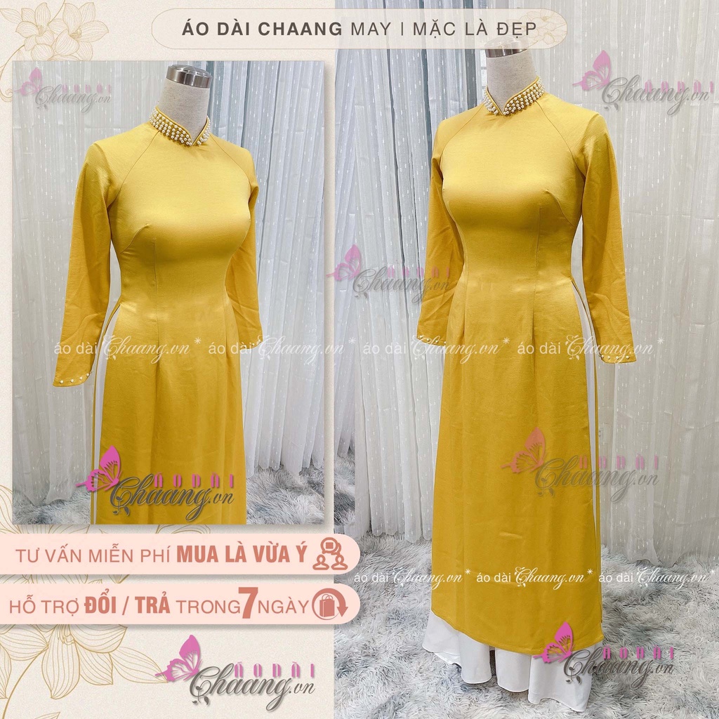 Áo Dài Lụa Tây Thi Đẹp Cổ Cao Phủ Ngọc Cao Cấp Áo Dài Truyền Thống Giá Rẻ ADV021