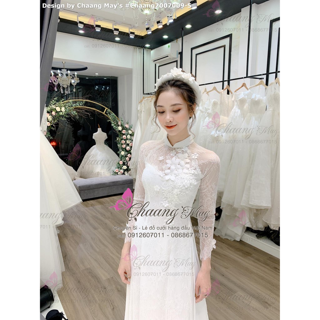 Áo dài trắng cô dâu_Chaang_May áo dài cưới ren mi, đính hoa nổi và hạt pha lê ADC201 - Chaang.vn - Áo dài Đẹp may sẵn Áo Dài Trắng Cô Dâu_Chaang_May Áo Dài Cưới Ren Mi, Đính Hoa Nổi Và Hạt Pha Lê Adc201 - Chaang.Vn - Áo Dài Đẹp May Sẵn