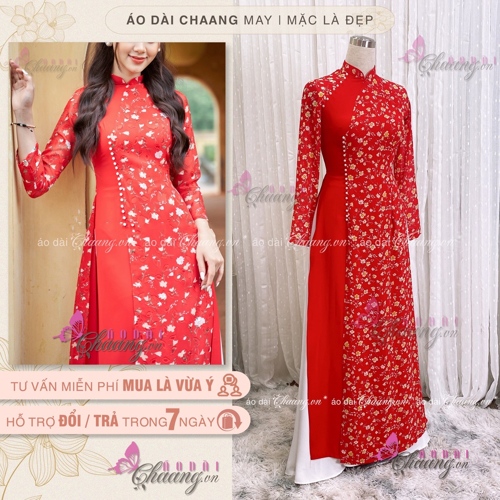 Áo Dài Đỏ Hoa Nhí Truyền Thống 4 Tà Cách Điệu May Sẵn Lụa Mỹ Mặc Lễ Tết Đẹp HND021 - Chaang.vn - Áo dài Đẹp may sẵn Áo Dài Đỏ Hoa Nhí Truyền Thống 4 Tà Cách Điệu May Sẵn Lụa Mỹ Mặc Lễ Tết Đẹp Hnd021 - Chaang.Vn - Áo Dài Đẹp May Sẵn
