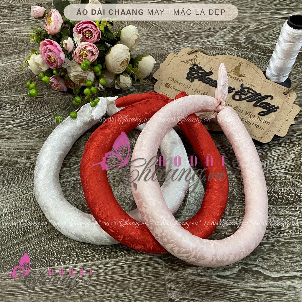 Mấn đội đầu vấn trơn có thể thu nhỏ cho bé phụ kiện áo dài đẹp