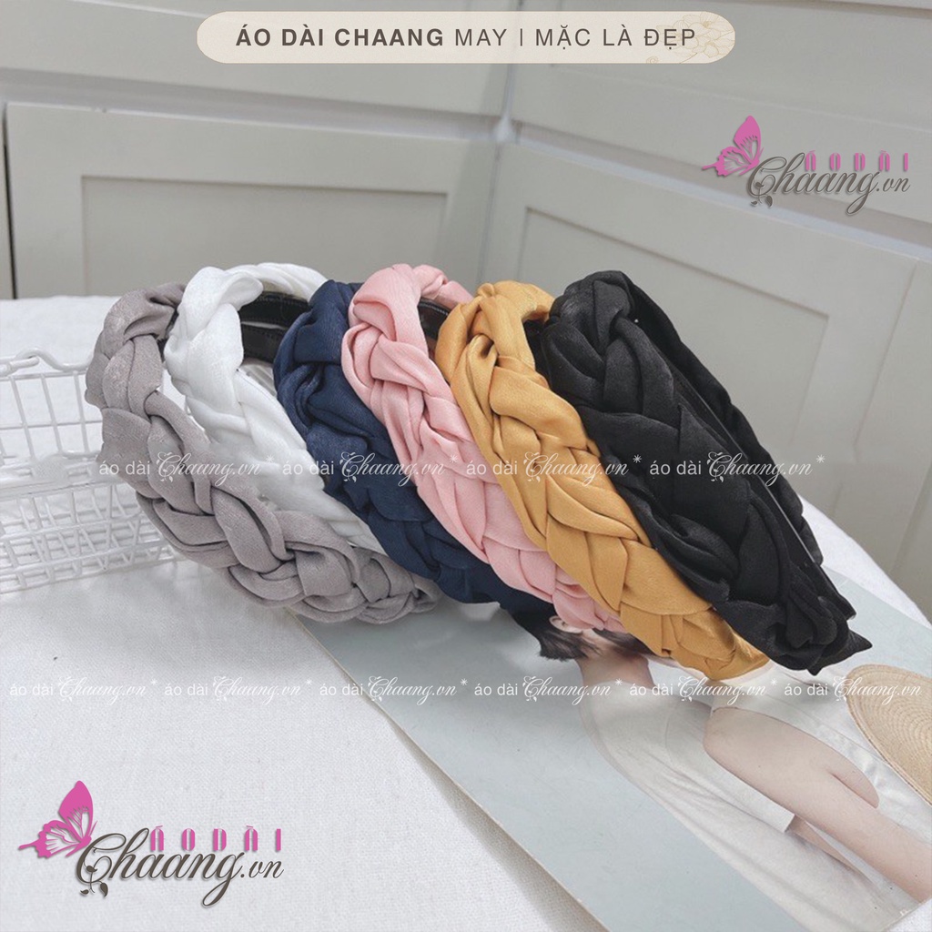 Băng đô vải bờm cài tóc tết điểm ngọc phụ kiện áo dài cách tân truyền thống đẹp