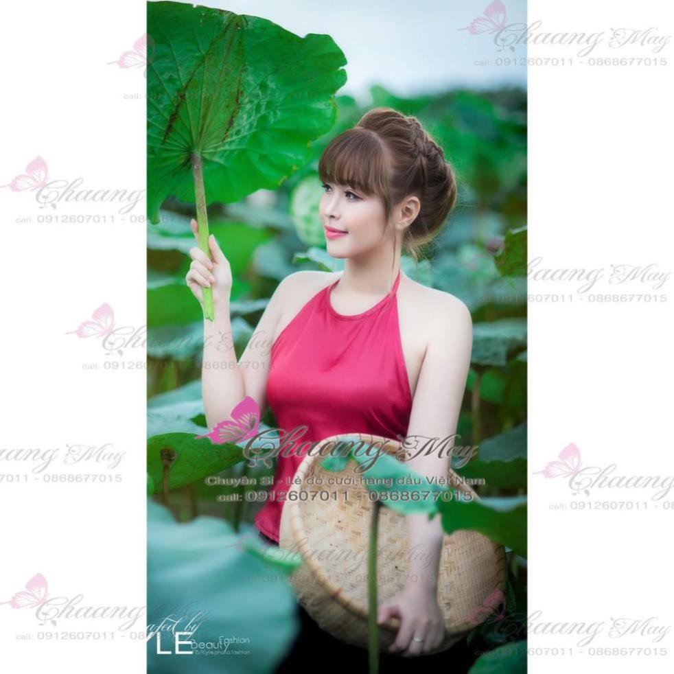Áo yếm các màu chụp sen CHAANG may sẵn kiểu yếm mảnh truyền thống dân tộc kết hợp váy đụp đẹp ADC205