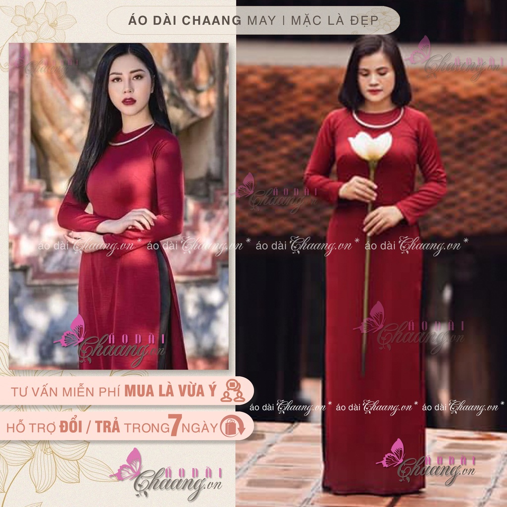 Áo dài màu siêu che khuyết điểm cơ thể cho nàng🌸 Áo dài truyền thống cổ tròn lụa