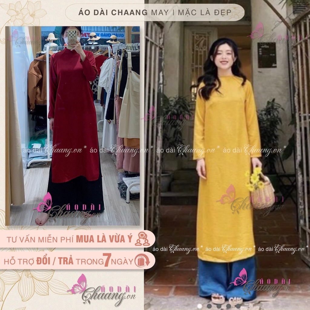 Áo Dài Truyền Thống Cách Tân Nữ Dáng Suông Xưa Xuông Rộng Dễ Mặc Che Khuyết Điểm Chụp Hình Lễ Tết Đẹp