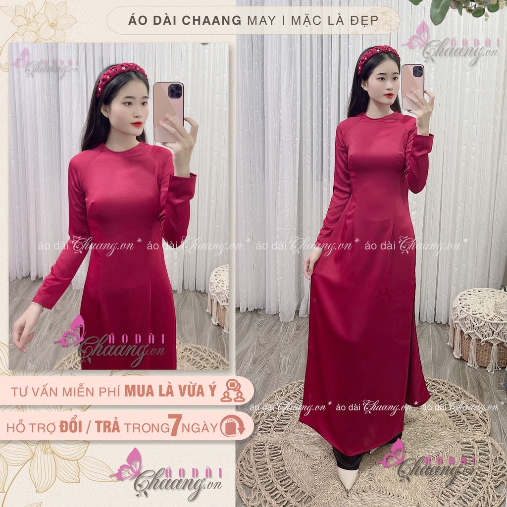 Áo dài màu siêu che khuyết điểm cơ thể cho nàng🌸 Áo dài truyền thống cổ tròn lụa