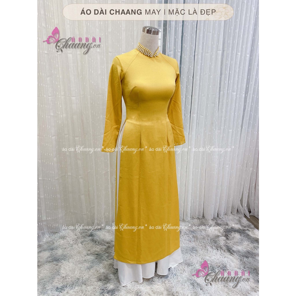 Áo Dài Lụa Tây Thi Đẹp Cổ Cao Phủ Ngọc Cao Cấp Áo Dài Truyền Thống Giá Rẻ ADV021