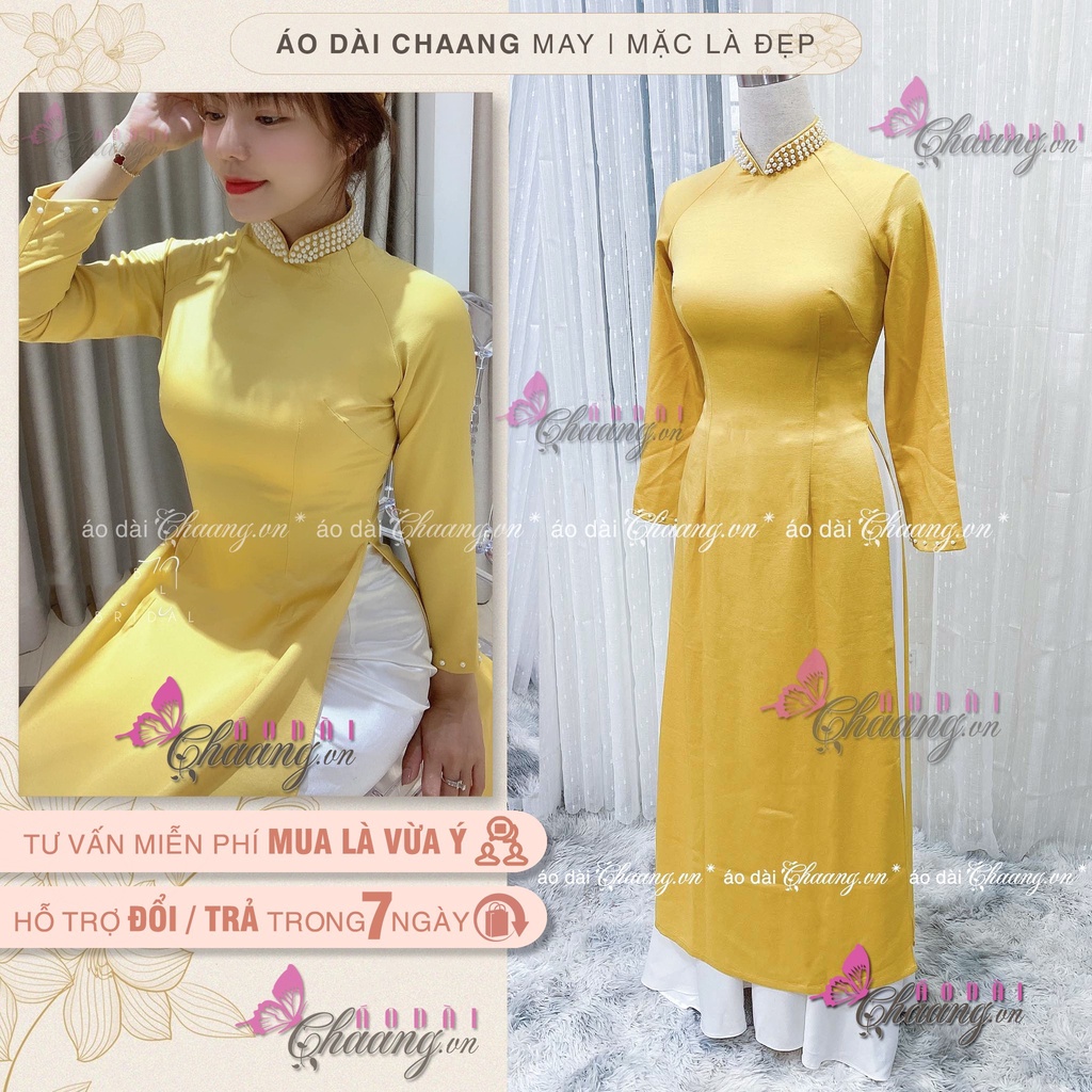 Áo Dài Lụa Tây Thi Đẹp Cổ Cao Phủ Ngọc Cao Cấp Áo Dài Truyền Thống Giá Rẻ ADV021