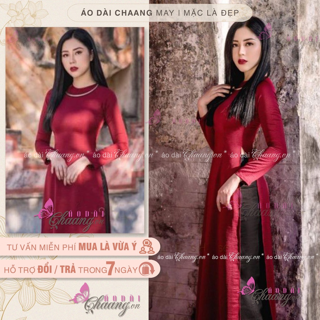 Áo dài màu siêu che khuyết điểm cơ thể cho nàng🌸 Áo dài truyền thống cổ tròn lụa