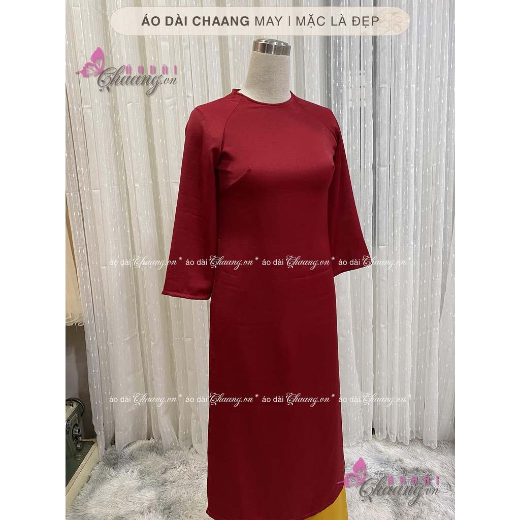 Áo dài cách tân nữ dáng xuông xưa Chaang may sẵn lụa suông chụp hình dự tiệc lễ tết Đẹp ADC076