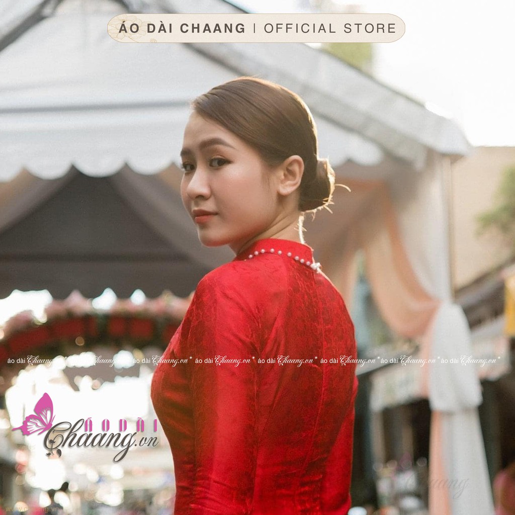Bộ áo dài cưới cô dâu truyền thống Chaang May sẵn vải gấm dự tiệc cưới hỏi lễ tết đep