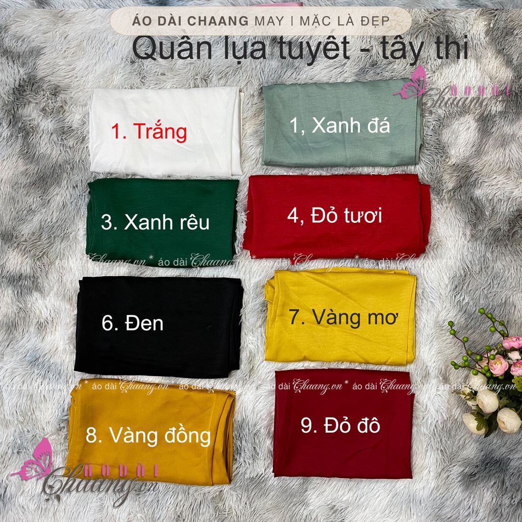 Áo dài nhung đỏ đô CHAANG May sẵn áo dài cổ vuông hở tay phồng đẹp, vải truyền thống cao cấp
