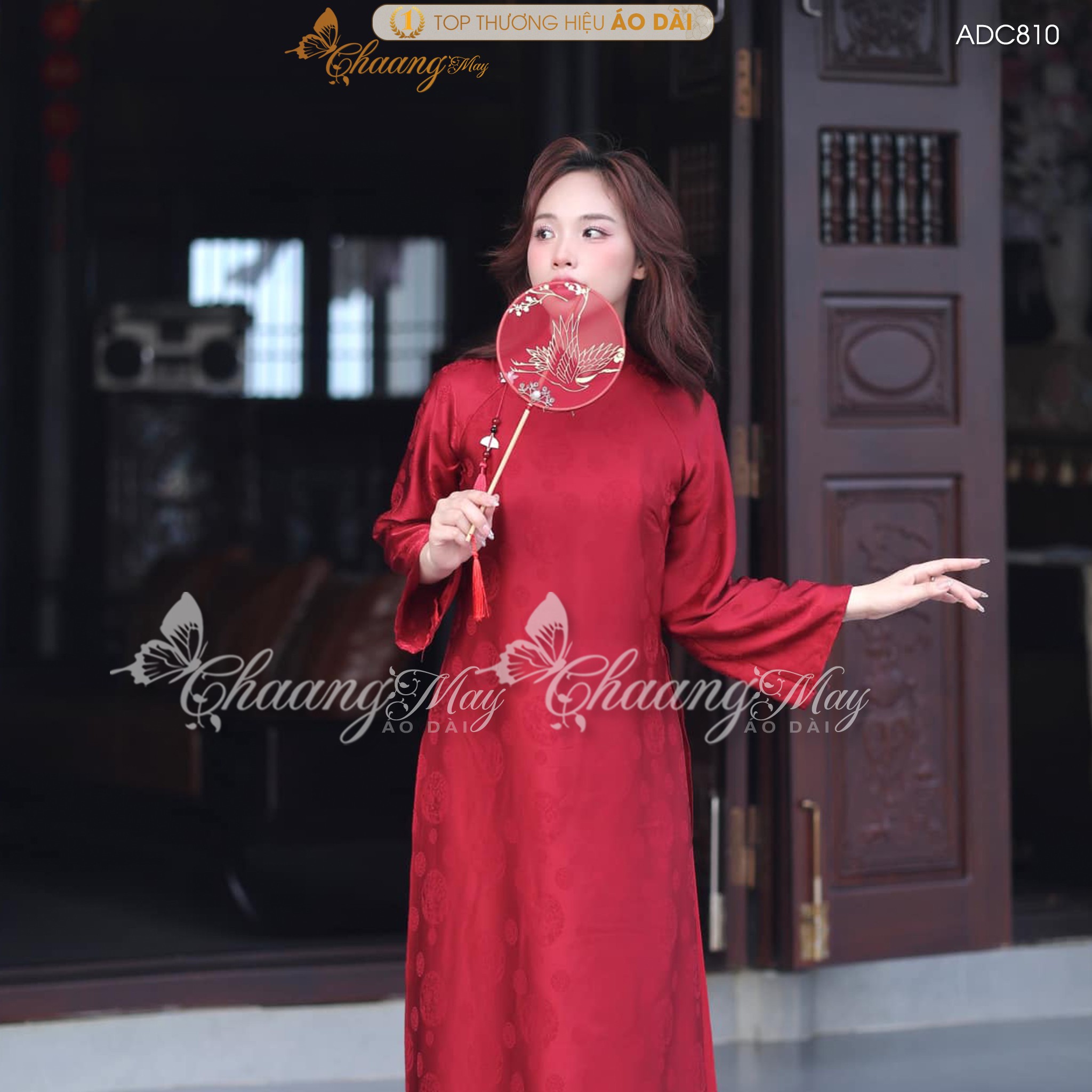 Áo dài cưới cô dâu cổ pháp phục Việt dáng suông xưa truyền thống may sẵn 4 tà dự tiệc cưới hỏi sự kiện lễ tết đẹp ADC810