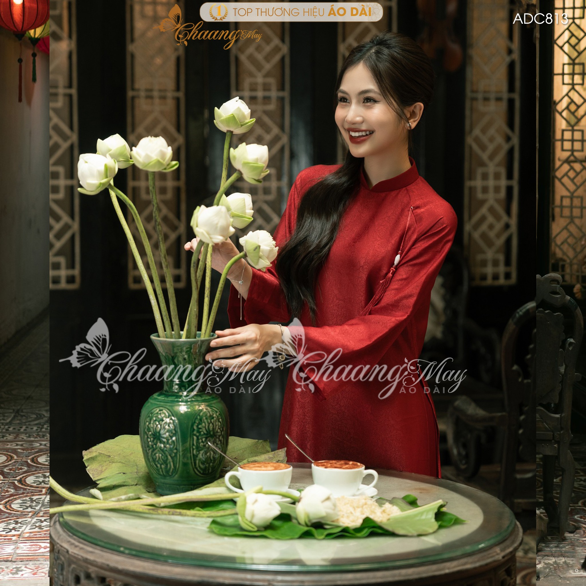 Áo dài cưới cặp đôi cô dâu chú rể cổ pháp phục Việt dáng suông xưa truyền thống may sẵn dự tiệc hỏi lễ tết đẹp ADC813