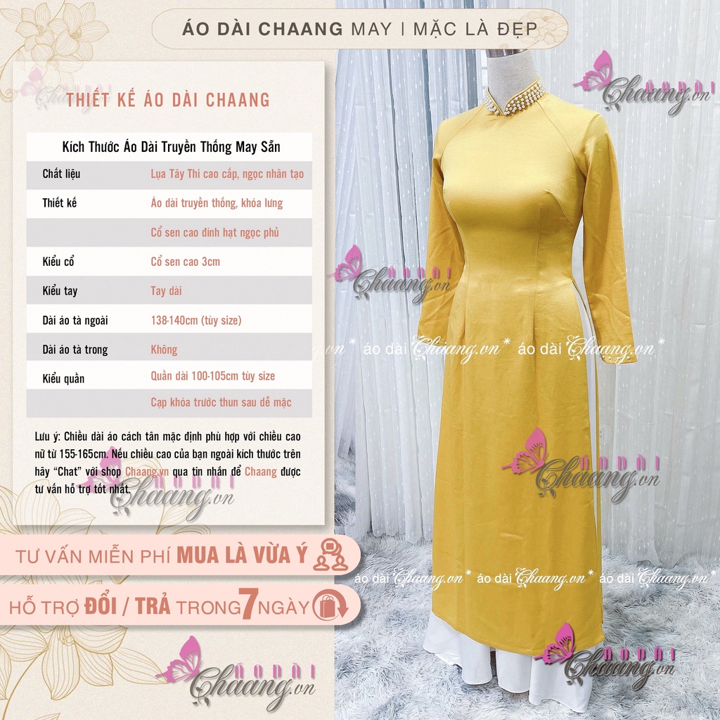 Áo Dài Lụa Tây Thi Đẹp Cổ Cao Phủ Ngọc Cao Cấp Áo Dài Truyền Thống Giá Rẻ ADV021