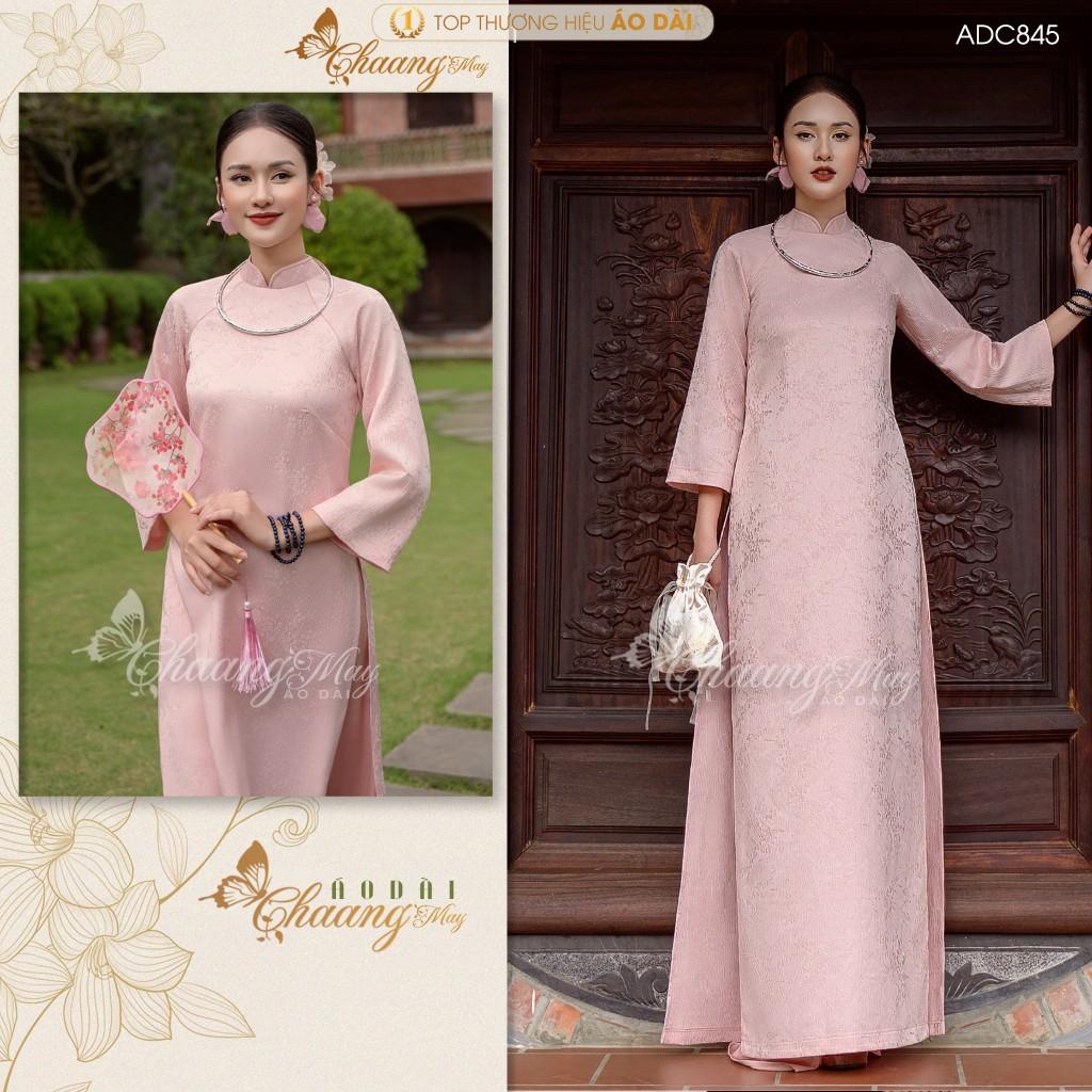 Áo dài cách tân nữ Châu Sa dáng suông xưa CHAANG may sẵn ADC845 áo dài gấm dự tiệc cưới du xuân lễ Tết đẹp 2025 Women Dress