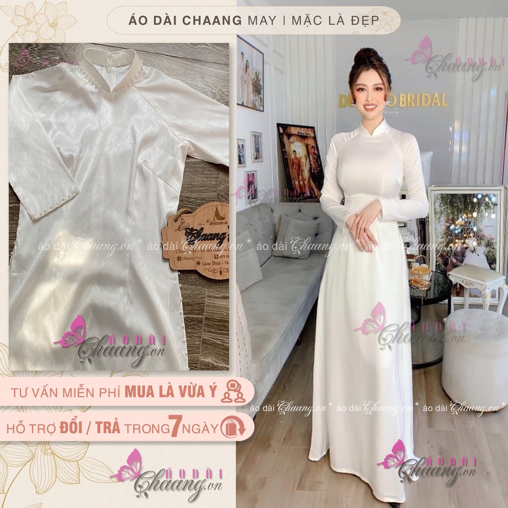 Áo dài trắng đính ngọc truyền thống may sẵn áo dài lụa đẹp sớ vải vân gỗ cao cấp - Chaang.vn - Áo dài Đẹp may sẵn Áo Dài Trắng Đính Ngọc Truyền Thống May Sẵn Áo Dài Lụa Đẹp Sớ Vải Vân Gỗ Cao Cấp - Chaang.Vn - Áo Dài Đẹp May Sẵn