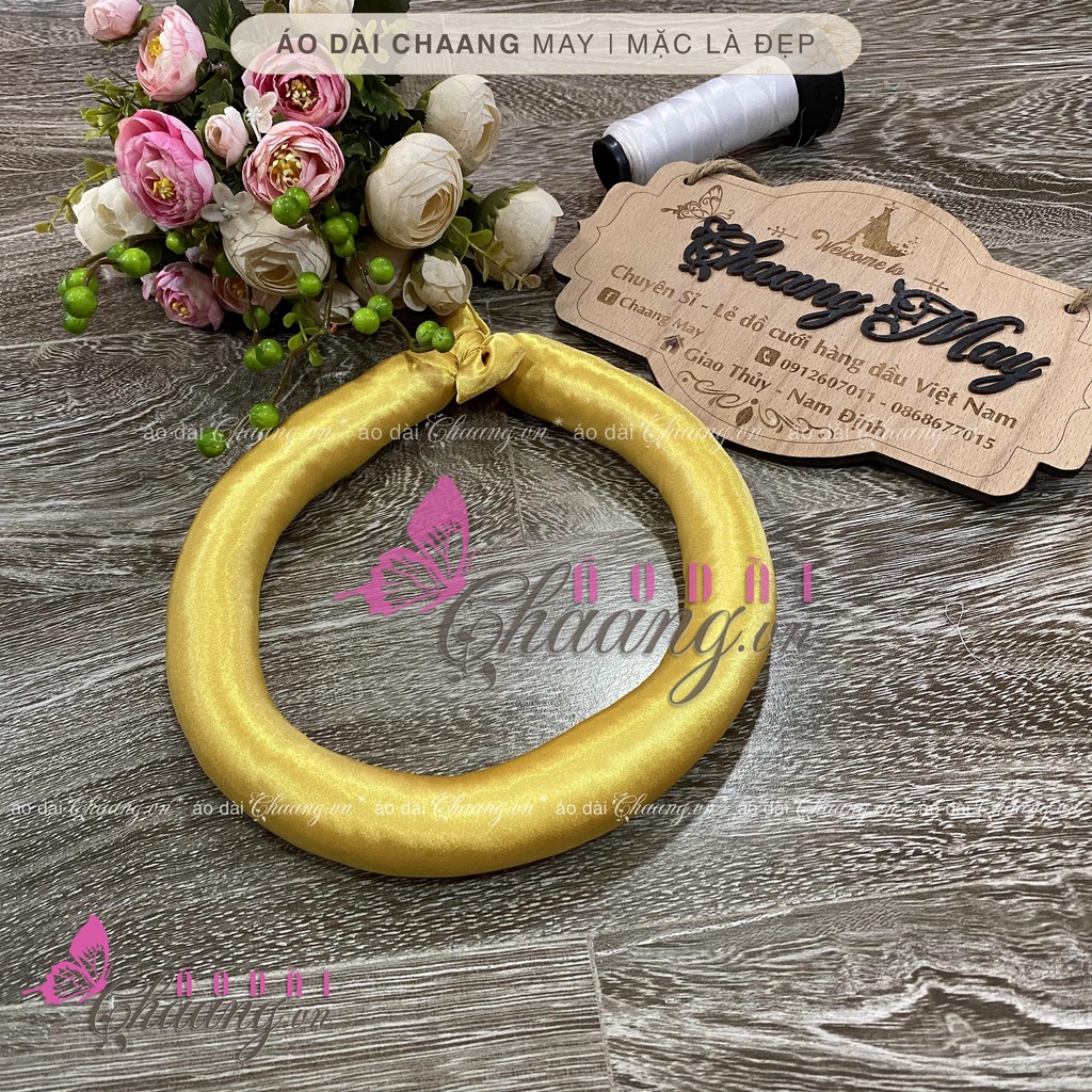 Mấn đội đầu vấn trơn có thể thu nhỏ cho bé phụ kiện áo dài đẹp