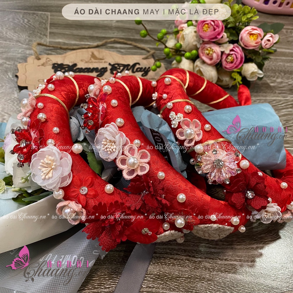Mấn đội đầu áo dài cao cấp Chaang may thiết kế cài tóc cô dâu thêu đính hoa pha lê  phụ kiện áo dài đẹp