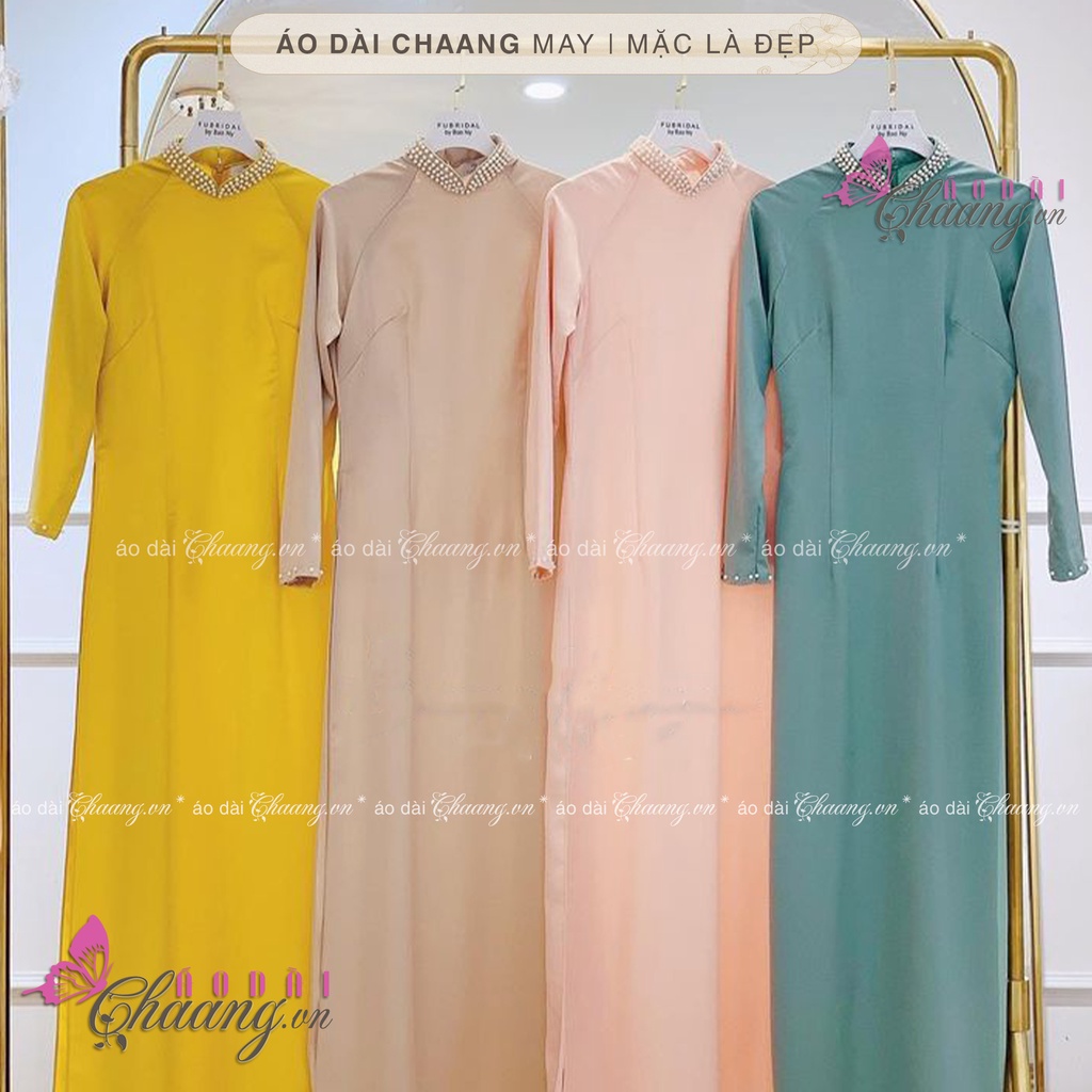 Áo Dài Lụa Tây Thi Đẹp Cổ Cao Phủ Ngọc Cao Cấp Áo Dài Truyền Thống Giá Rẻ ADV021