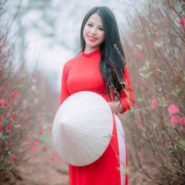 Áo dài đỏ tươi Chaang may sẵn Áo dài truyền thống may sẵn cổ vuông tay lỡ lụa mỹ cao cấp