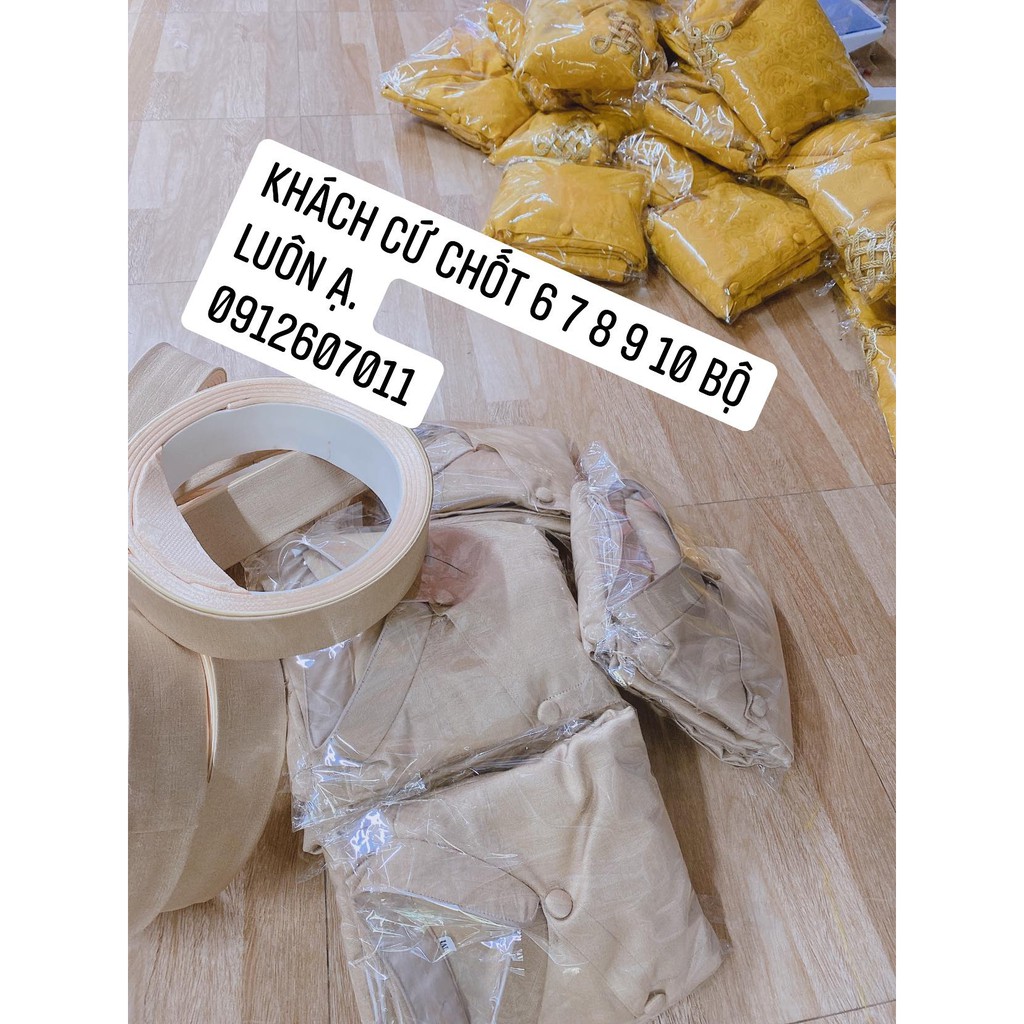 Áo dài nam cách tân Chaang May sẵn vải gấm da be nâu dày dặn lên form Vestton dự tiệc biểu diễn lễ tết đẹp ADC133