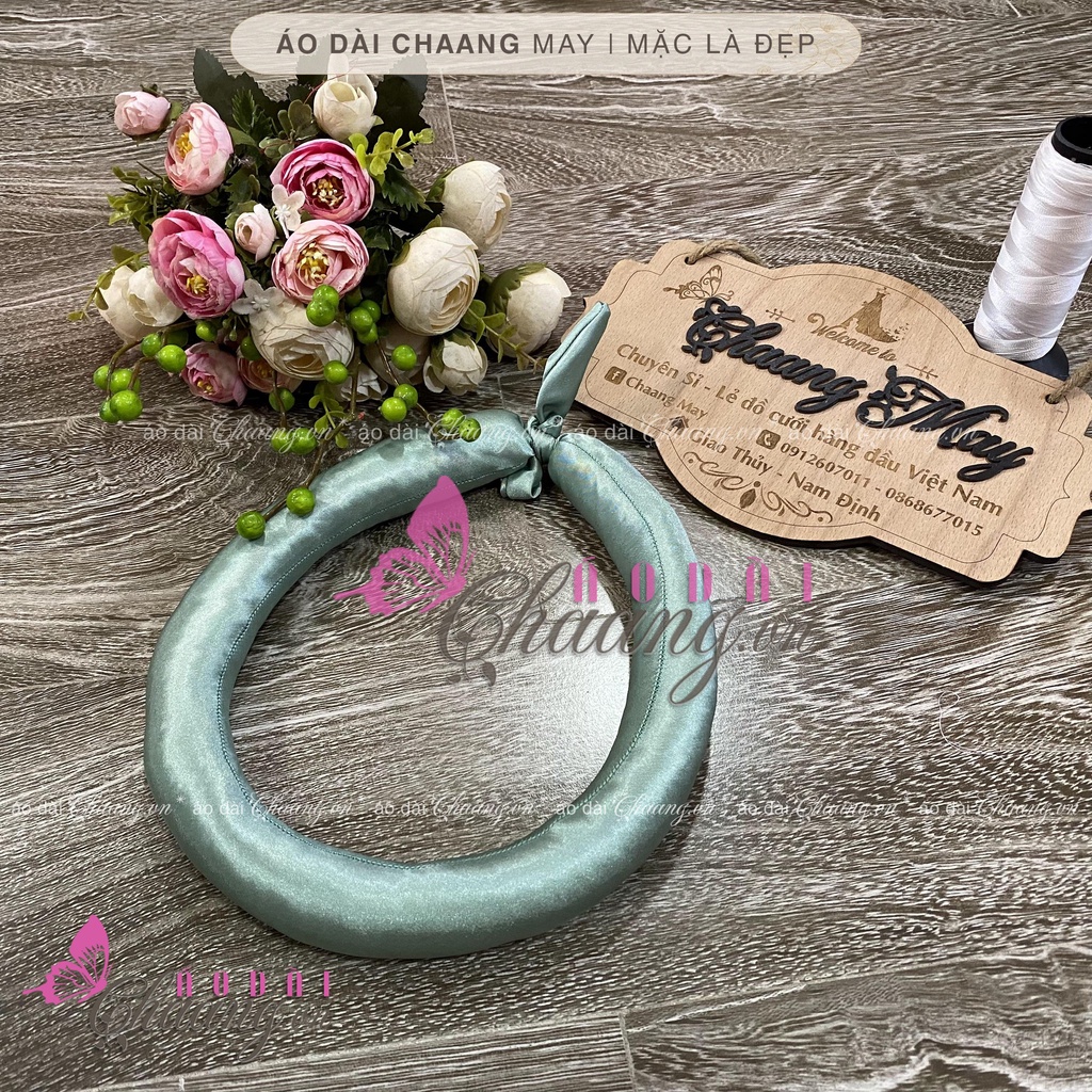 Mấn đội đầu vấn trơn có thể thu nhỏ cho bé phụ kiện áo dài đẹp