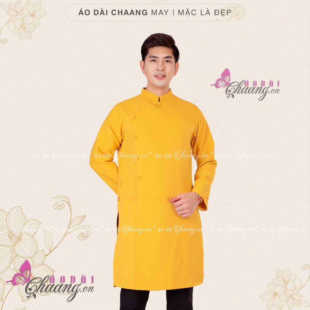 Áo dài Nam cách tân truyền thống CHAANG may sẵn áo dài tân thời màu đỏ đô dự tiệc cưới lễ tết đẹp ADC322