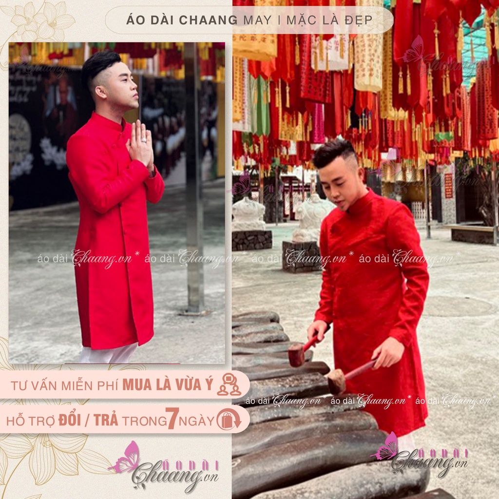 Áo Dài Nam Cách Tân Trắng Truyền Thống Chaang May Sẵn Vải Tafta Dáng Lịch Lãm Dự Tiệc Cưới Lễ Tết Đẹp ADC32