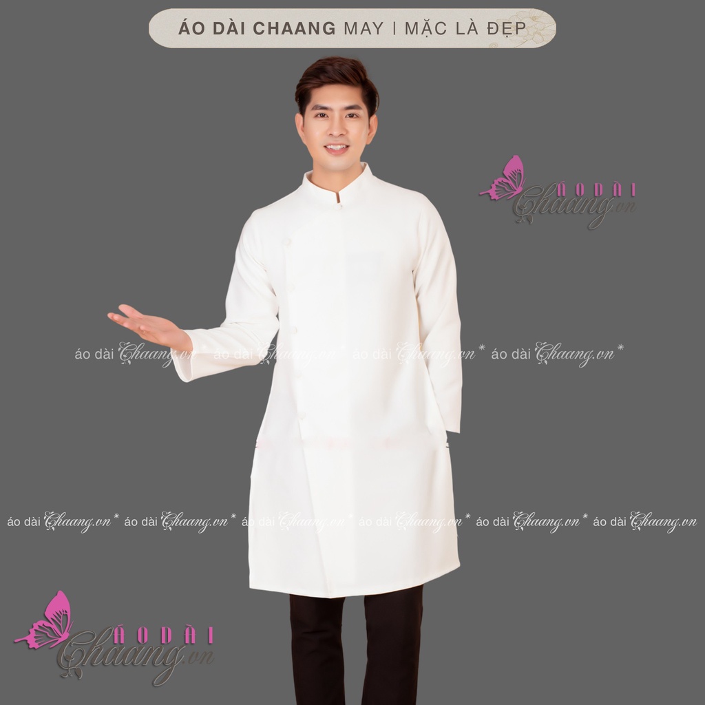 Áo dài Nam cách tân truyền thống CHAANG may sẵn áo dài tân thời màu đỏ đô dự tiệc cưới lễ tết đẹp ADC322