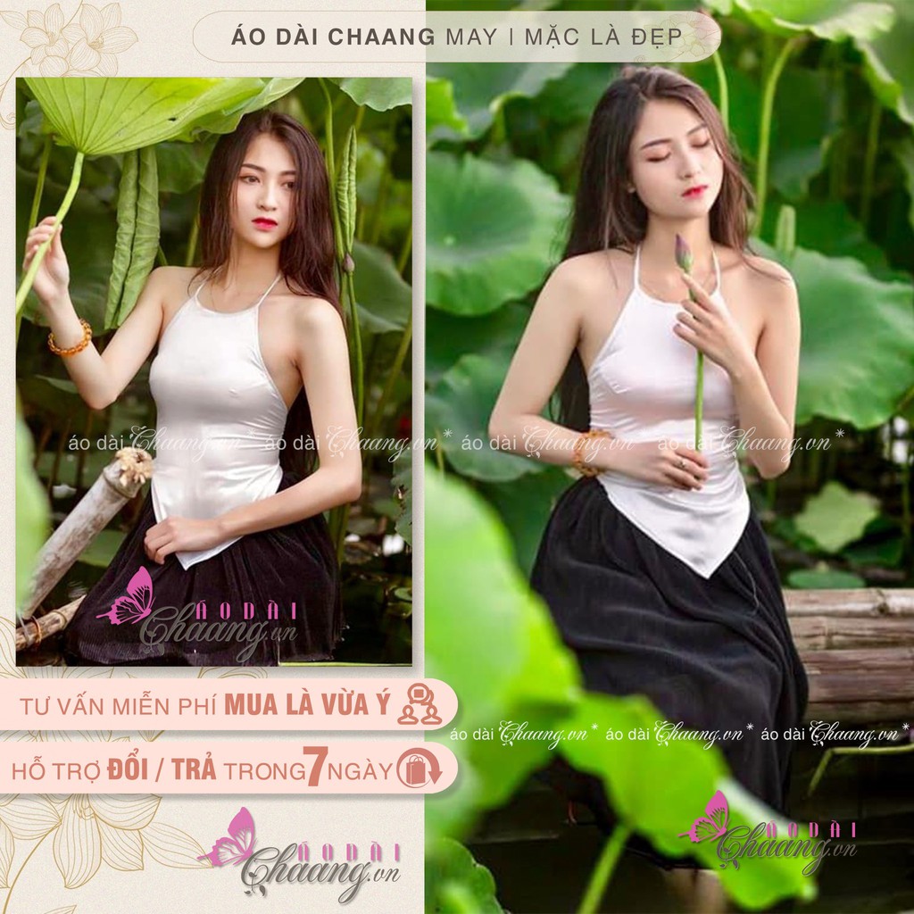 Áo yếm các màu chụp sen CHAANG may sẵn kiểu yếm mảnh truyền thống dân tộc kết hợp váy đụp đẹp ADC205