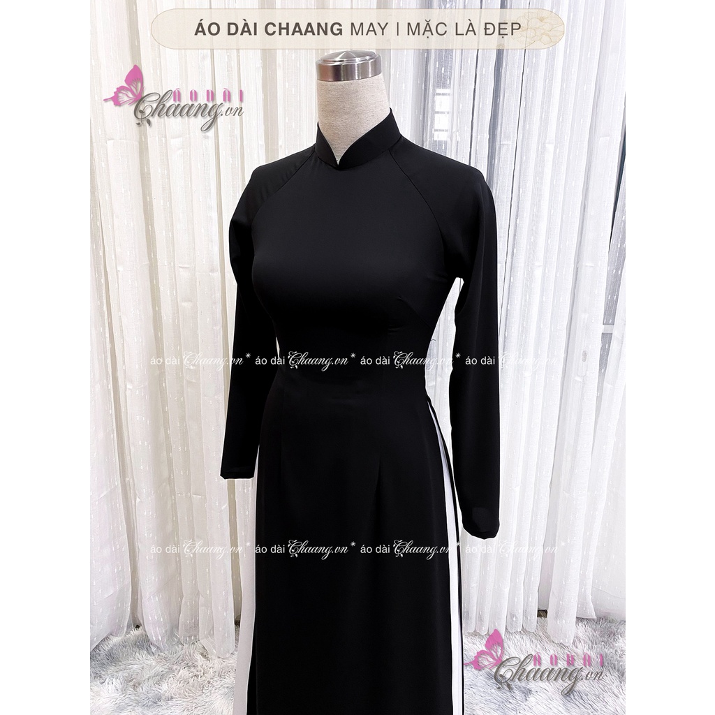 Áo dài đen truyền thống CHAANG May sẵn áo dài lụa, áo dài đẹp sang trang trọng