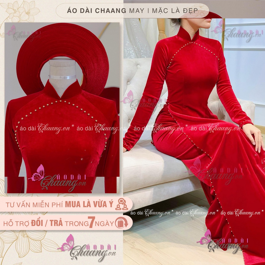 Áo Dài Cưới Cô Dâu Đẹp Vải Nhung Pháp Cao Cấp Đính Đá Ngọc Thủ Công Sang Trọng BN021 - Chaang.vn - Áo dài Đẹp may sẵn Áo Dài Cưới Cô Dâu Đẹp Vải Nhung Pháp Cao Cấp Đính Đá Ngọc Thủ Công Sang Trọng Bn021 - Chaang.Vn - Áo Dài Đẹp May Sẵn