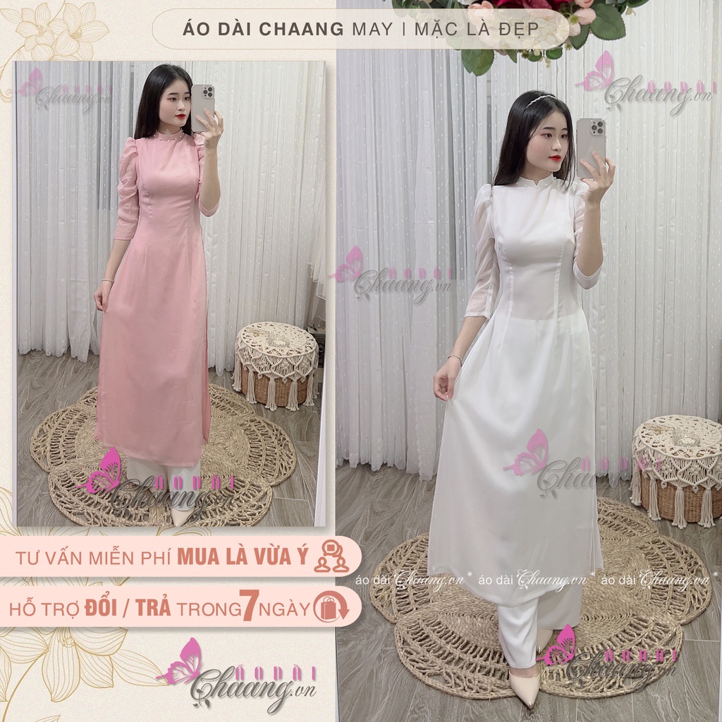 Áo dài cách tân nữ, áo dài 4 tà tay bồng lỡ lụa xước tơ ngọc đẹp - Chaang.vn - Áo dài Đẹp may sẵn Áo Dài Cách Tân Nữ, Áo Dài 4 Tà Tay Bồng Lỡ Lụa Xước Tơ Ngọc Đẹp - Chaang.Vn - Áo Dài Đẹp May Sẵn